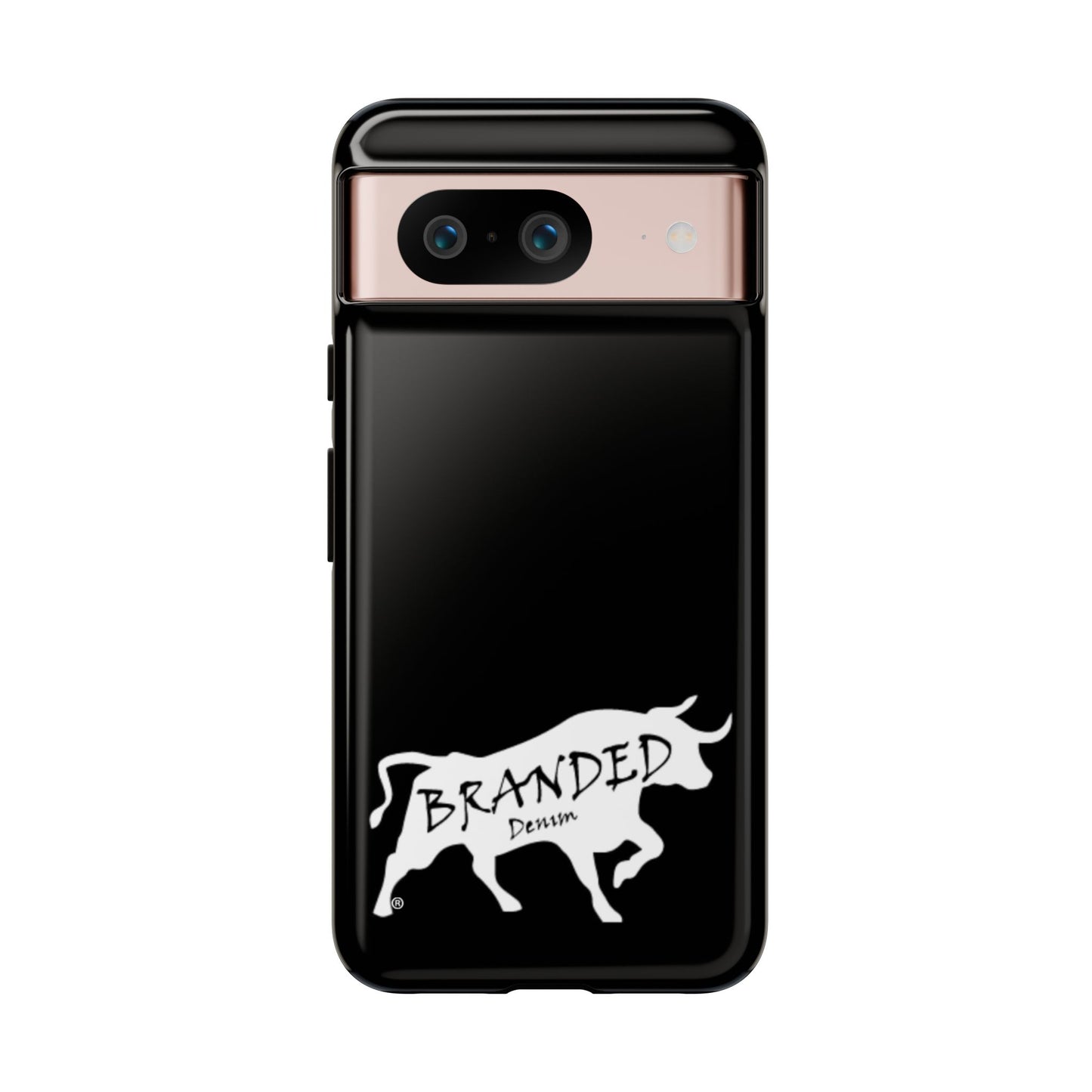 Black Branded Denim Logo IPhone, Samsung, Google Tough Cases