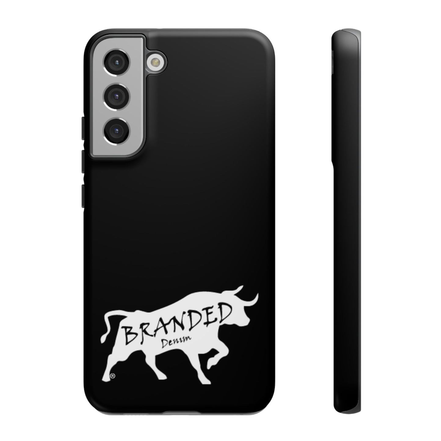 Black Branded Denim Logo IPhone, Samsung, Google Tough Cases