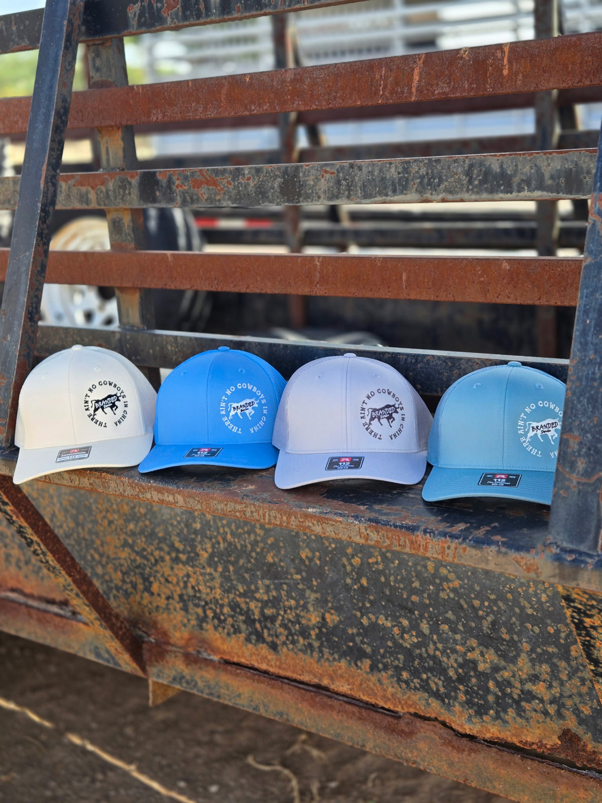 Ain’t No Cowboys Branded Denim Logo Ball Caps