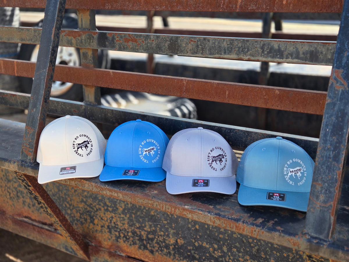 Ain’t No Cowboys Branded Denim Logo Ball Caps